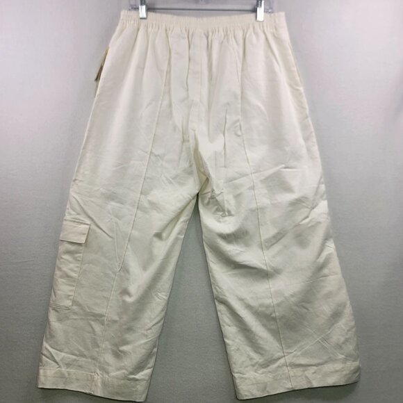 Coldwater Creek Brook Fit Classic Waist Crop L Linen Blend Elastic Back Pocket - Picture 2 of 10